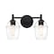 Designers Fountain Summer Jazz 16 in. 2-Light Matte Black Vanity Light with Clear Glass Shades for Bathrooms D310M-2B-MB - alternate 1